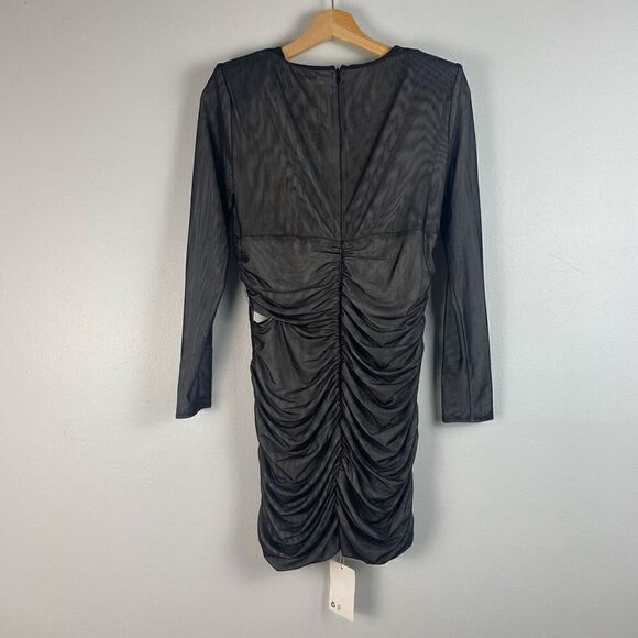 SELF-PORTRAIT DOUBLE MESH MINI DRESS WITH SIDE CUTOUT - Picture 7 of 14